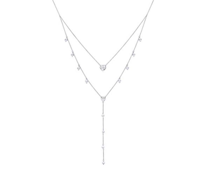 Y-Halskette  Herz rhodiniert